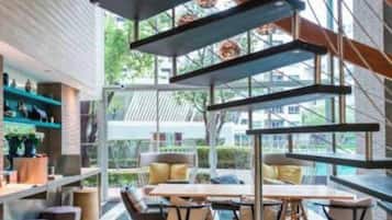 Studio, Accessible, Pool View | Dining room