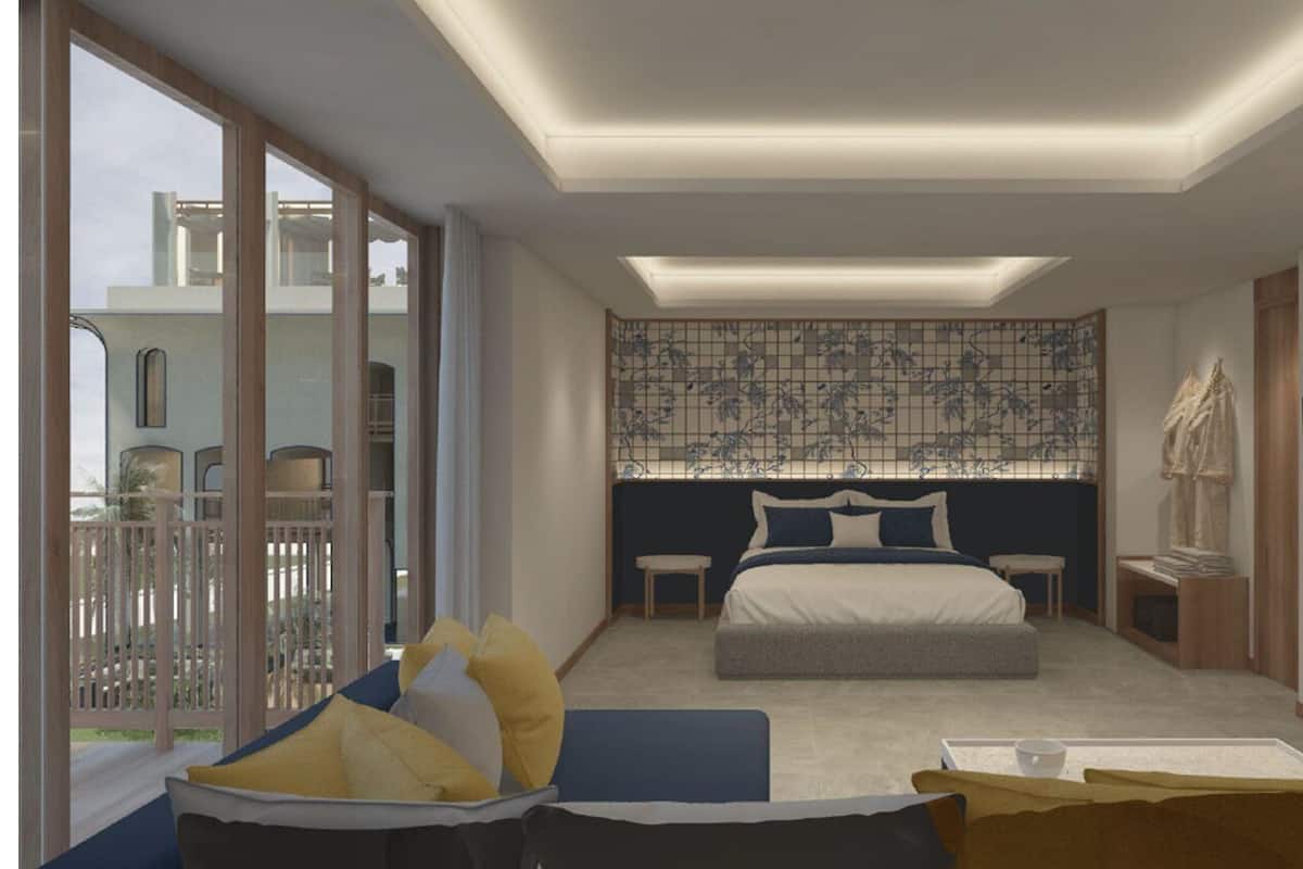 Habitación junior, 1 cama King size | Caja de seguridad en la habitación y tabla de planchar con plancha