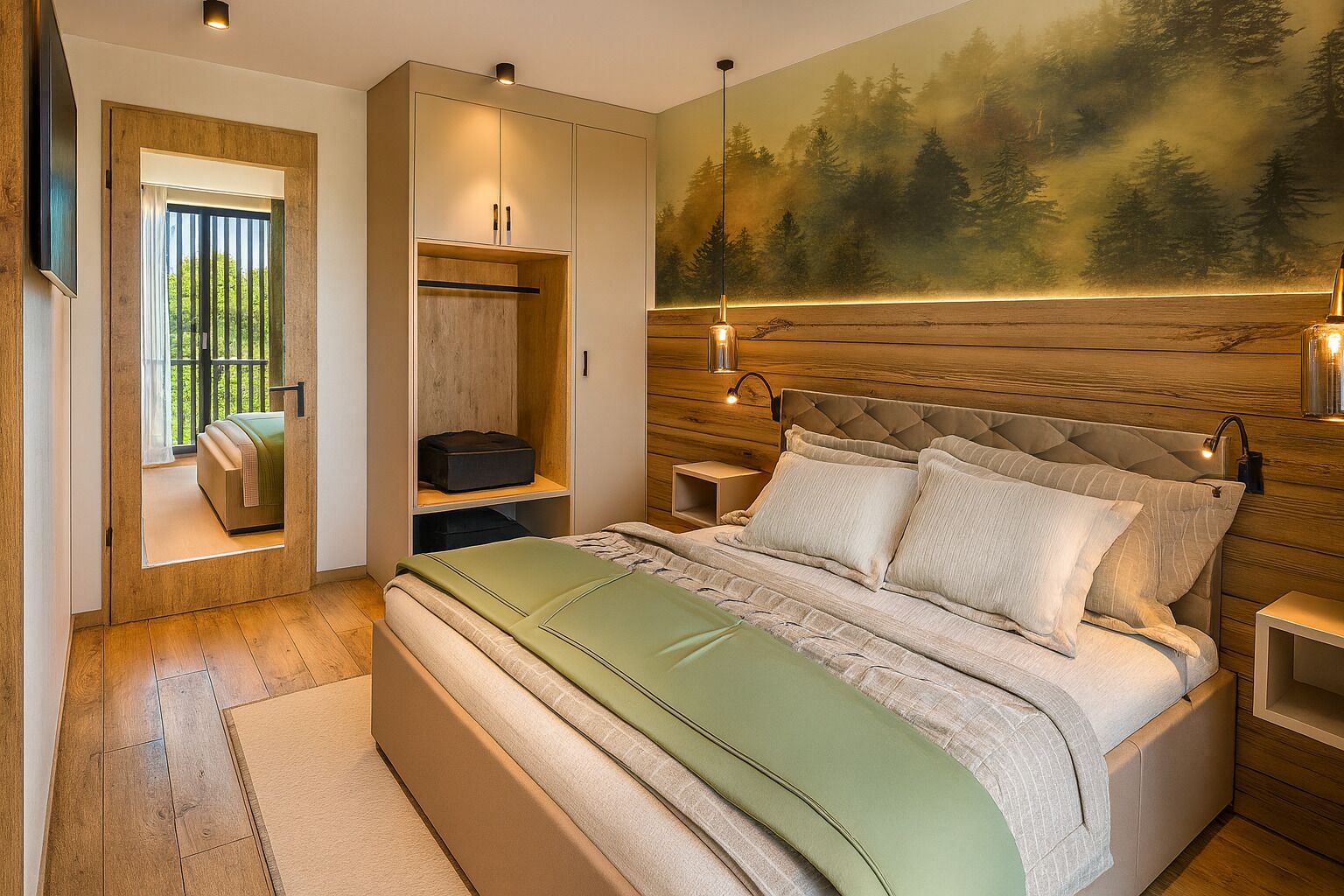 1 bedroom, bed sheets