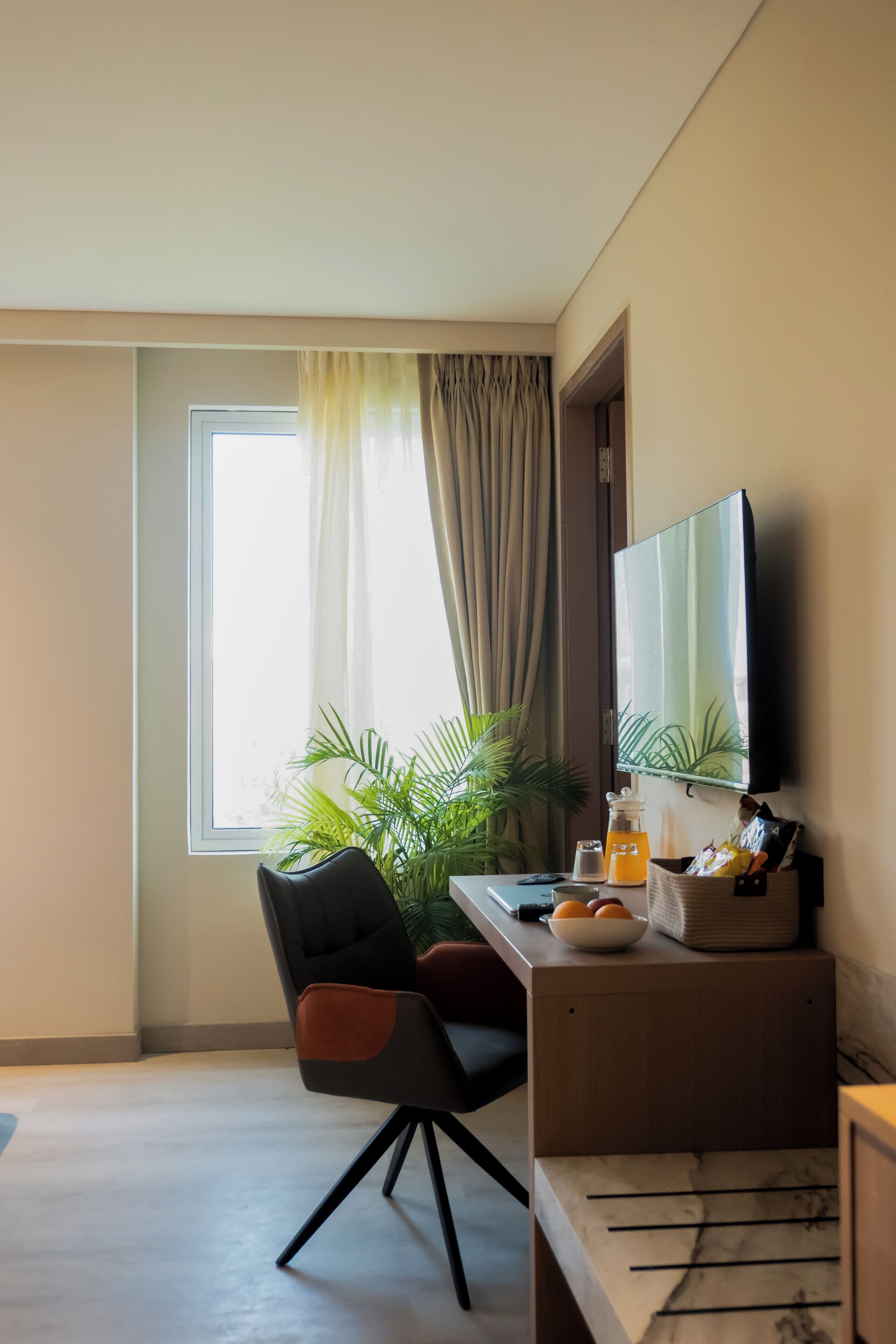 Deluxe Double Room, City View | In-room safe, desk, laptop workspace, blackout drapes