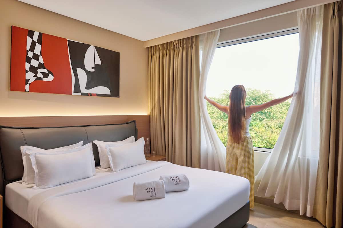 In-room safe, desk, laptop workspace, blackout curtains