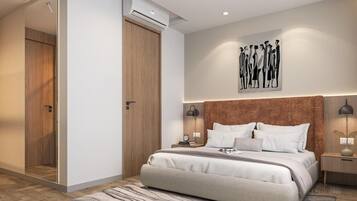 Twin Room, City View | In-room safe, desk, laptop workspace, blackout curtains