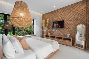 Villa, 3 Bedrooms, Balcony, Pool View | Desk, laptop workspace, iron/ironing board, free WiFi
