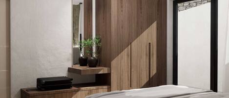 4 chambres, coffres-forts dans les chambres, fer et planche à repasser