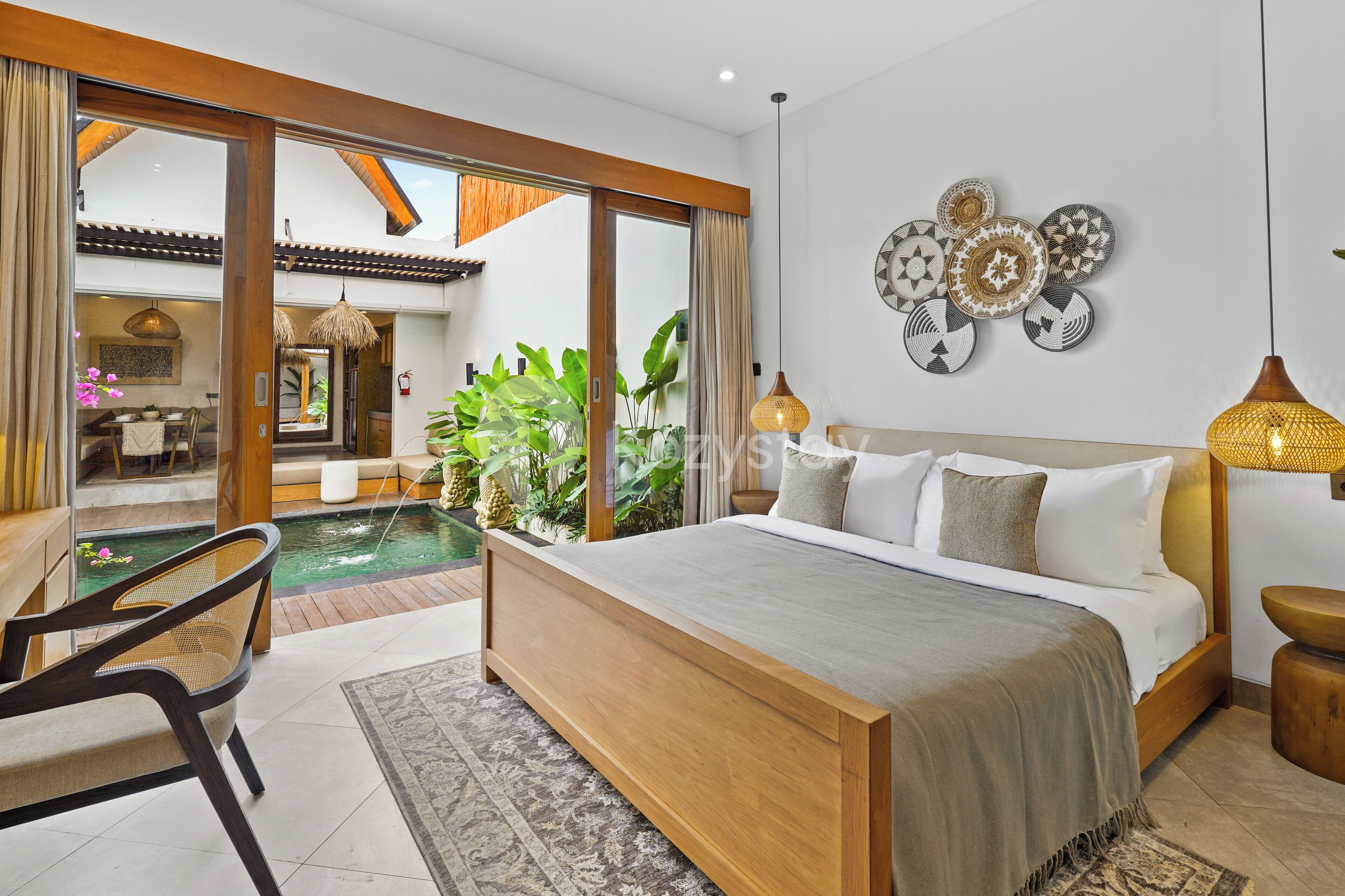 Villa, 3 Bedrooms, Balcony, Pool View | Desk, laptop workspace, iron/ironing board, free WiFi