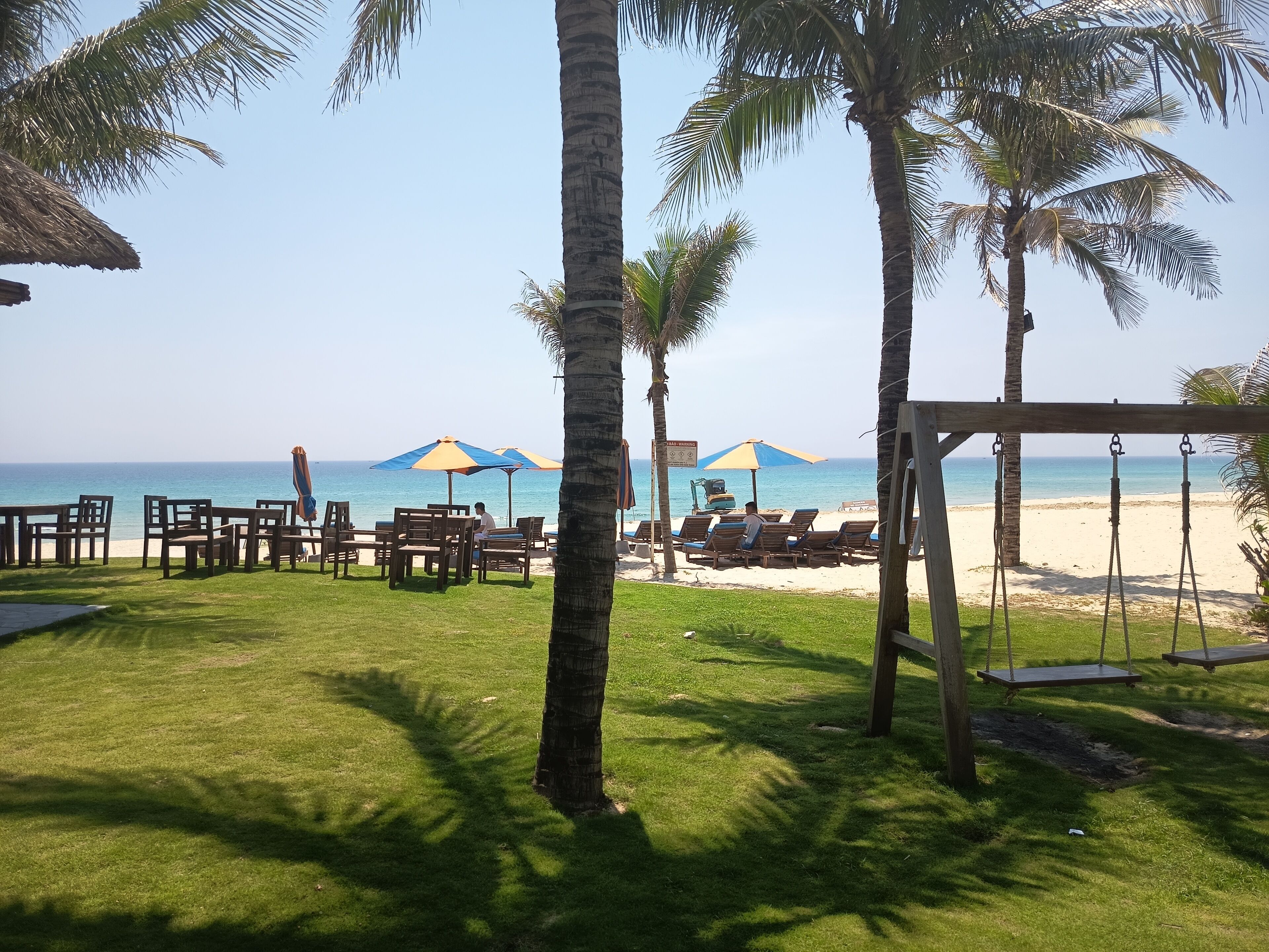 On the beach, free beach shuttle