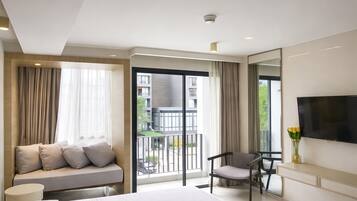Deluxe-Doppelzimmer, Balkon, Stadtblick | Ausblick vom Zimmer