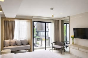Deluxe-Doppelzimmer, Balkon, Stadtblick | Ausblick vom Zimmer