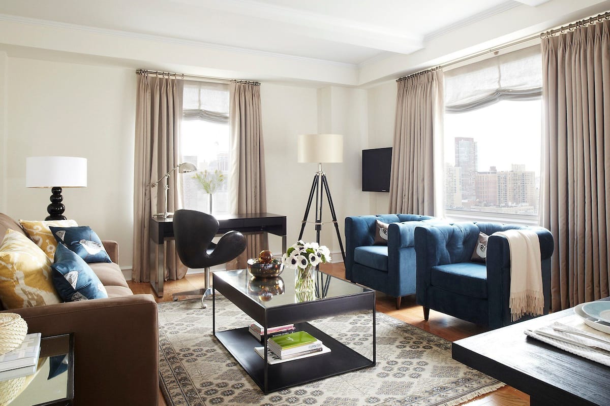 คอนโด, 1 ห้องนอน, ห้องครัว, วิวสวนสาธารณะ | บริเวณนั่งเล่น