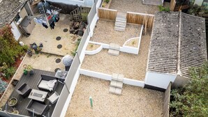 A residential property with a patio area, a small garden, and a covered outdoor seating area. - Contractor Home Parking & Garden – Near Avonmouth (Bristol)