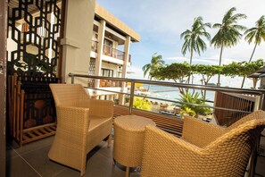 Deluxe Quadruple Room, Balcony, Beach View | Terrace/patio