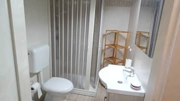 Regadera, secadora de cabello, bidet, toallas