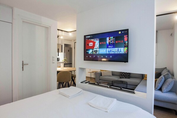 1 bedroom, iron/ironing board, bed sheets