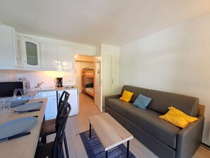 TV - Comfortable studio for 4, quiet area with covered parking (Les Deux Alpes)