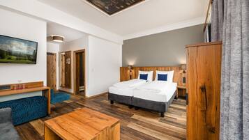 Frigobar, cofres nos quartos, Wi-Fi de cortesia, roupa de cama