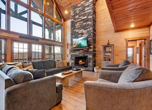 TV, fireplace, video games