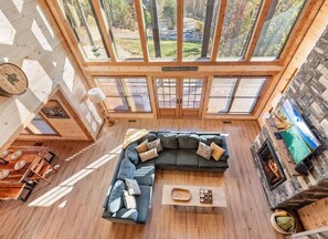 TV, fireplace, video games