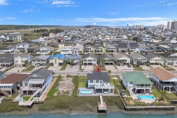 Exterior - 4 Br House with Private Pool,Dock, Walk to Beach (North Myrtle Beach)