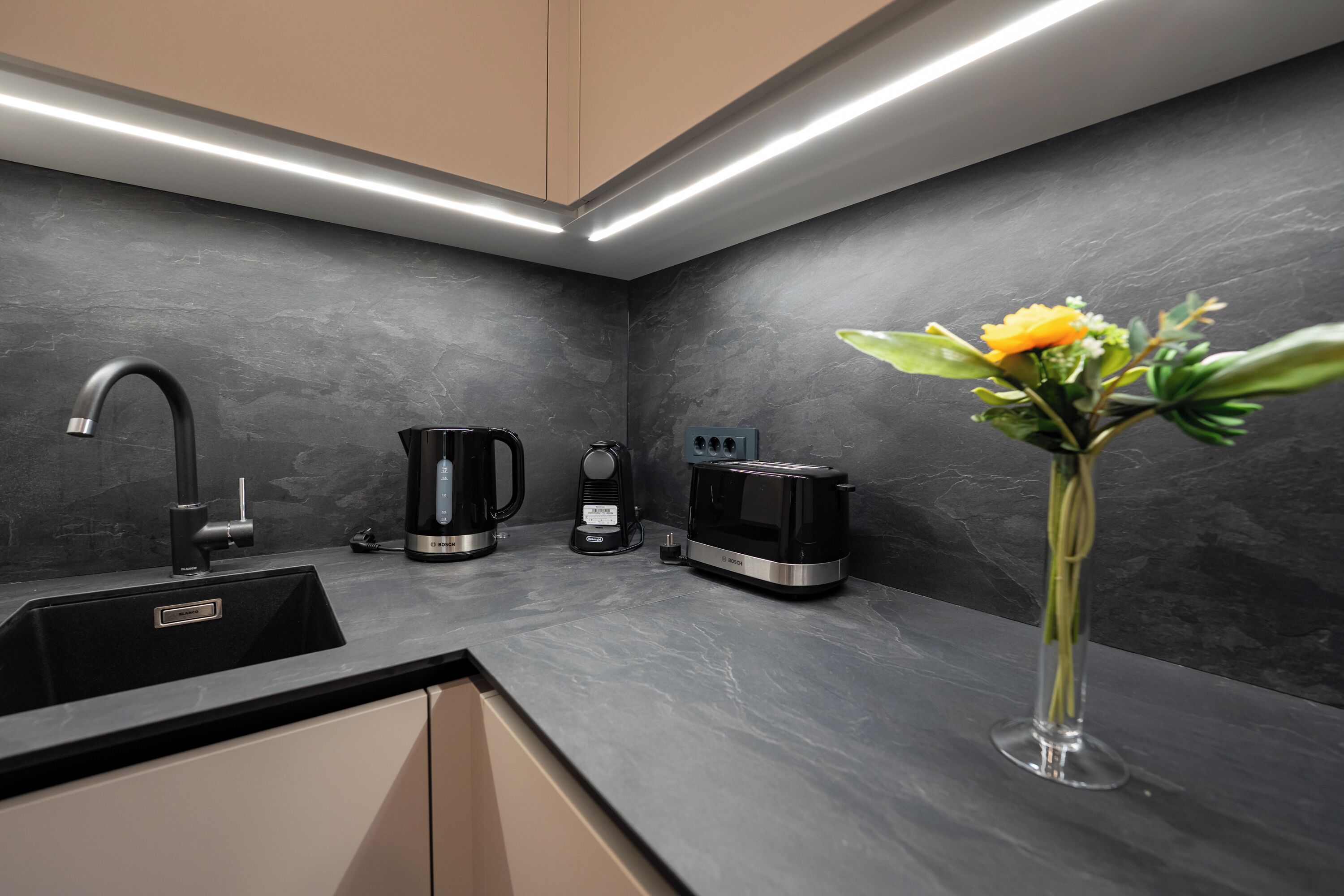 Luxury Apartment, 2 Bedrooms, Private Pool, Partial Ocean View | Private kitchen | Full-sized fridge, oven, stovetop, dishwasher