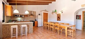 Microwave, coffee/tea maker, high chair, cookware/dishes/utensils