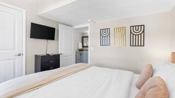 2 bedrooms, iron/ironing board, travel crib, WiFi