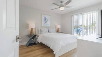 2 bedrooms, travel crib, WiFi, bed sheets