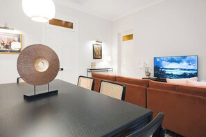 Dining - Elegant two-bedroom designer apartment near Balluta Bay, combining Maltese heritage charm with modern comfort. (St. Julian's)