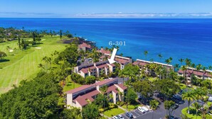 A resort with a golf course, beachfront, and a building marked G-301. - Kksr#6301 Ocean/Golf Course Views, Top Floor, Corner Unit, Cathedral Ceilings (Kailua Kona)