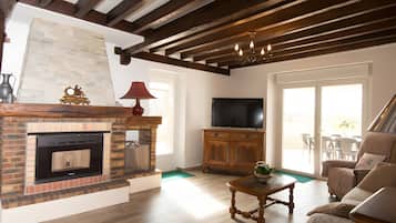 TV, fireplace, table tennis