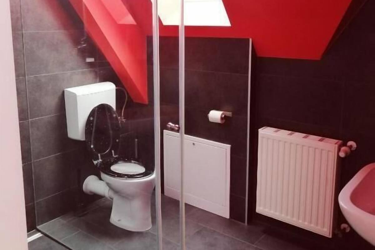 Familieværelse med dobbeltseng eller 2 enkeltsenge | Badeværelse | Bruser, hårtørrer, håndklæder, Sæbe