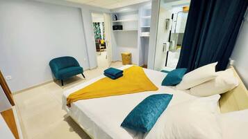 2 bedrooms, iron/ironing board, travel crib, WiFi
