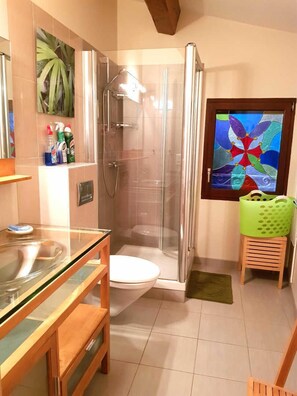 Shower, hair dryer