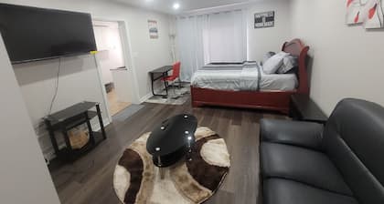Cozy One-bedroom Walkout Apartment with Living Area & full kitchen- Entire Home