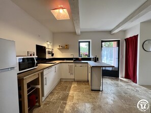 Fridge, microwave, dishwasher