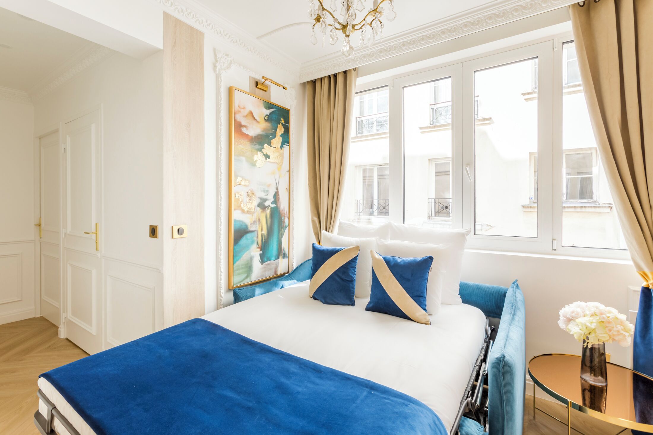 Apartment, Courtyard View | Living area | 43-inch Smart TV with cable channels, Netflix, streaming services