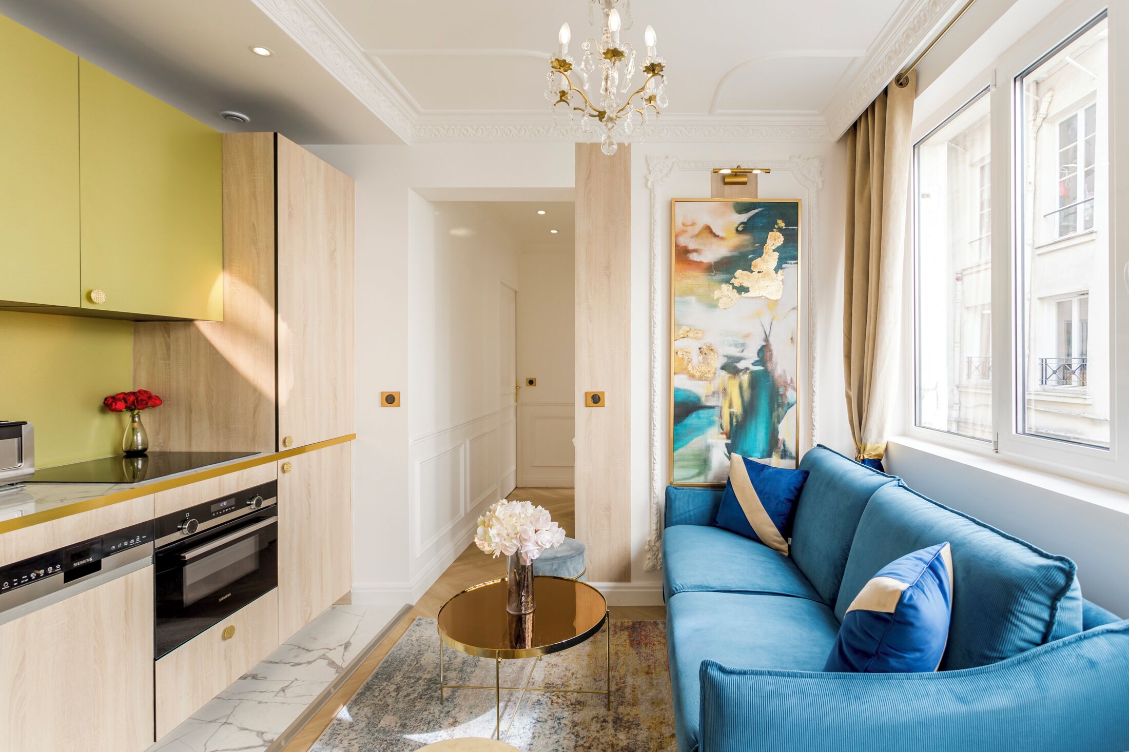 Apartment, Courtyard View | Living area | 43-inch Smart TV with cable channels, Netflix, streaming services