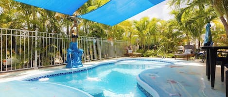 Outdoor pool, a heated pool