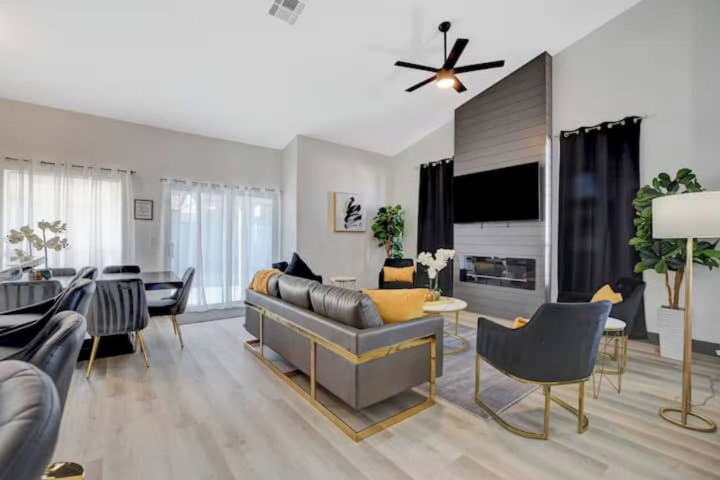 Smart TV, fireplace, video games