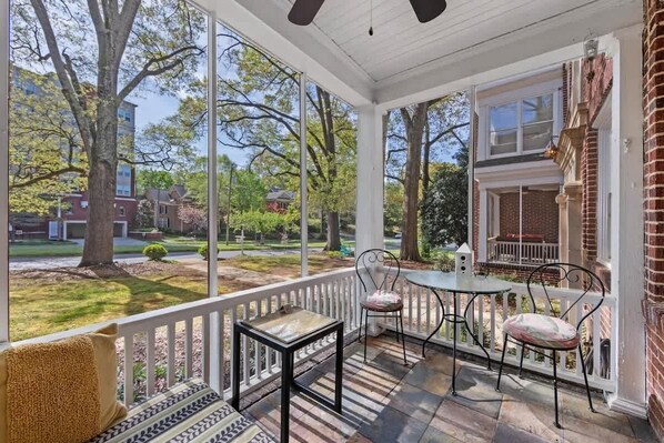 Outdoor dining - Peaceful Myers Park 2BR King Condo | Porch (Charlotte)