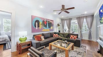 TV, fireplace, offices