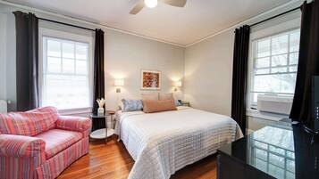 1 bedroom, desk, iron/ironing board, travel crib