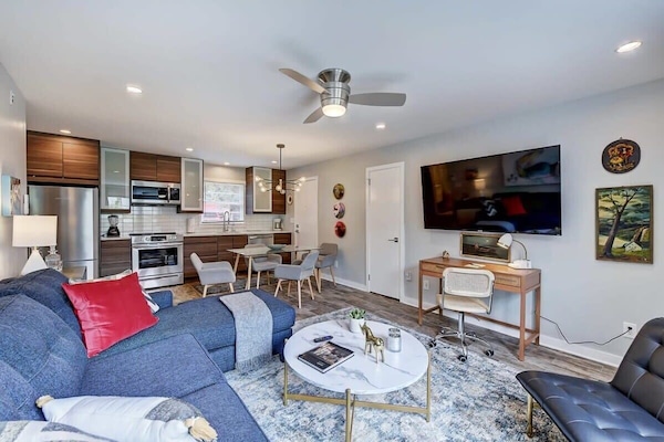 Our home is nestled on a quiet residential street, offering a peaceful retreat just moments from the energy of Uptown Charlotte.