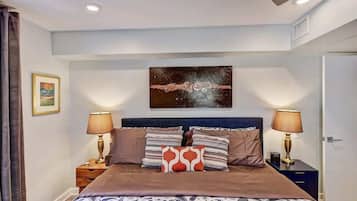 1 bedroom, desk, iron/ironing board, travel crib