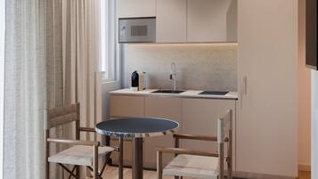 Microwave, coffee/tea maker, highchair