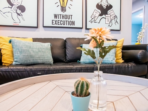 Playful, walkable, and comfortable, just steps from Mass Street.