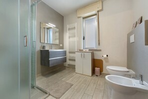 Shower, hair dryer, towels - Three-Room Apartment in Verrès – Modern Comfort with Mountain Views (Verres)