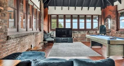 Urban Industrial Penthouse | Game Room Pool Table