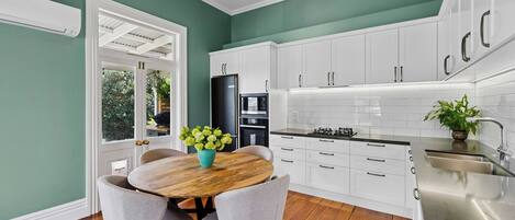 Fridge, microwave, dishwasher, toaster