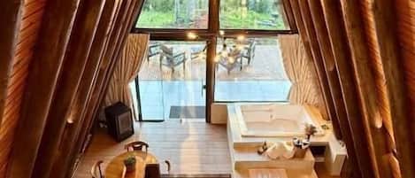 Chalé luxo, vista para a montanha | Parte interna