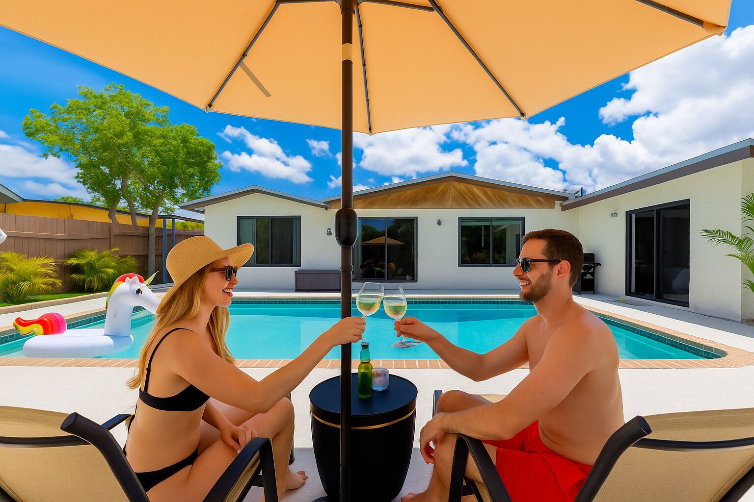 A heated pool